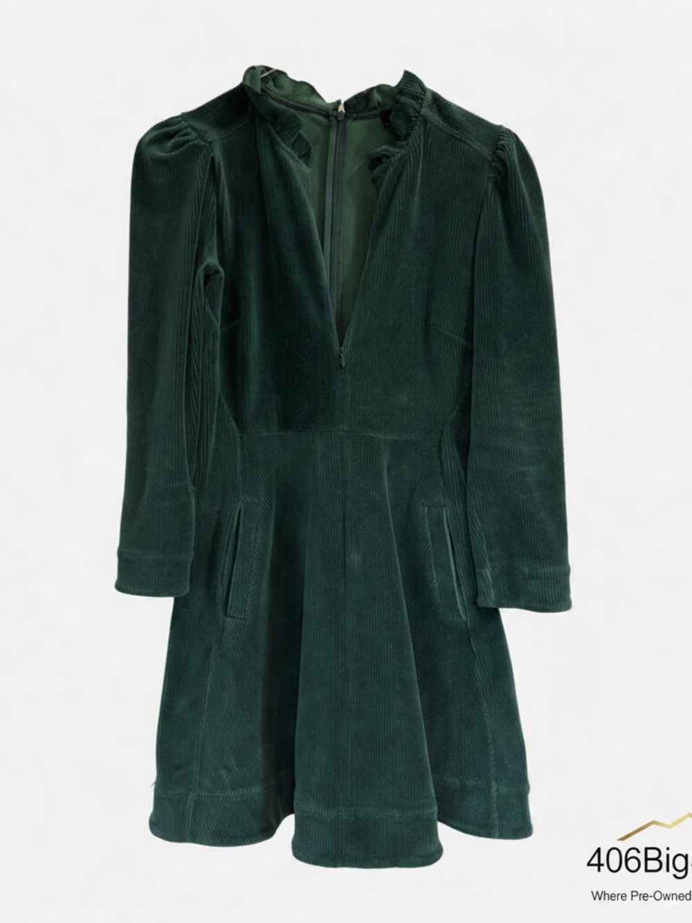ME+EM Green Corduroy Mini Dress